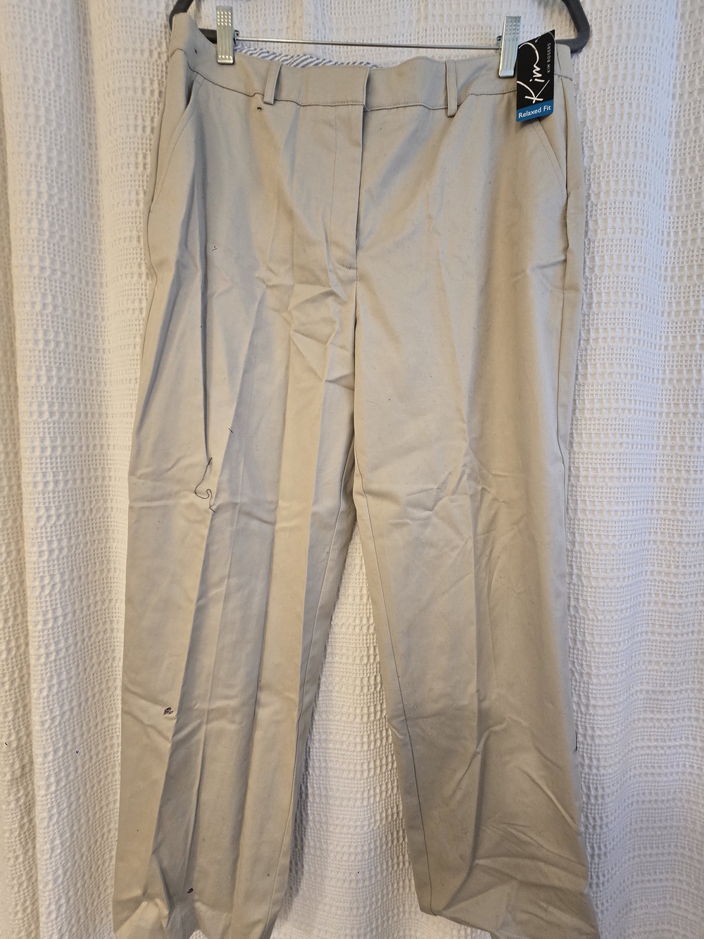 Kim Rogers Women's Khaki Straight-Leg Flat Front Chinos